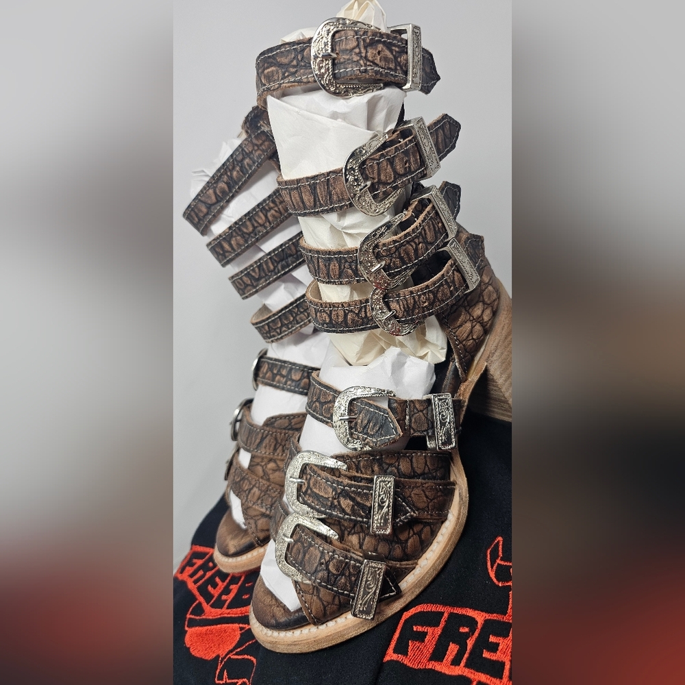***$OLD***Free Bird Brooklynn Vintage Croco Sandals Size 7 NIB - Picture 4 of 17